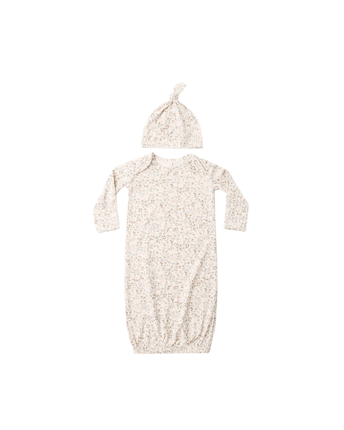 Bamboo Baby Gown + Hat Set ll Bloom - one size