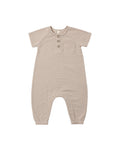Short Sleeve Jumpsuit ll Almond Stripe