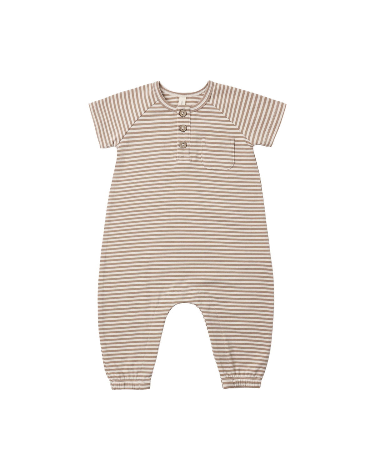 Short Sleeve Jumpsuit ll Almond Stripe