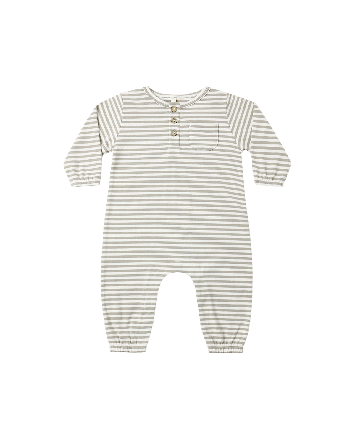 long sleeve pocket jumpsuit in laurel stripe