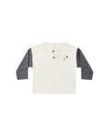long sleeve henley tee in midnight