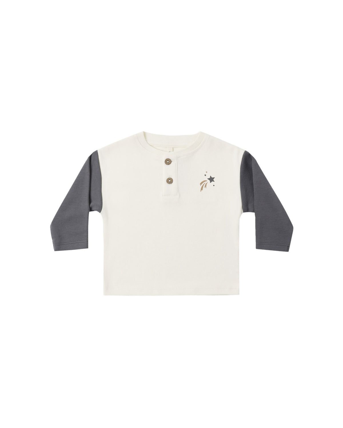 long sleeve henley tee in midnight