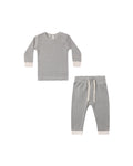 waffle sleep set in midnight microstripe