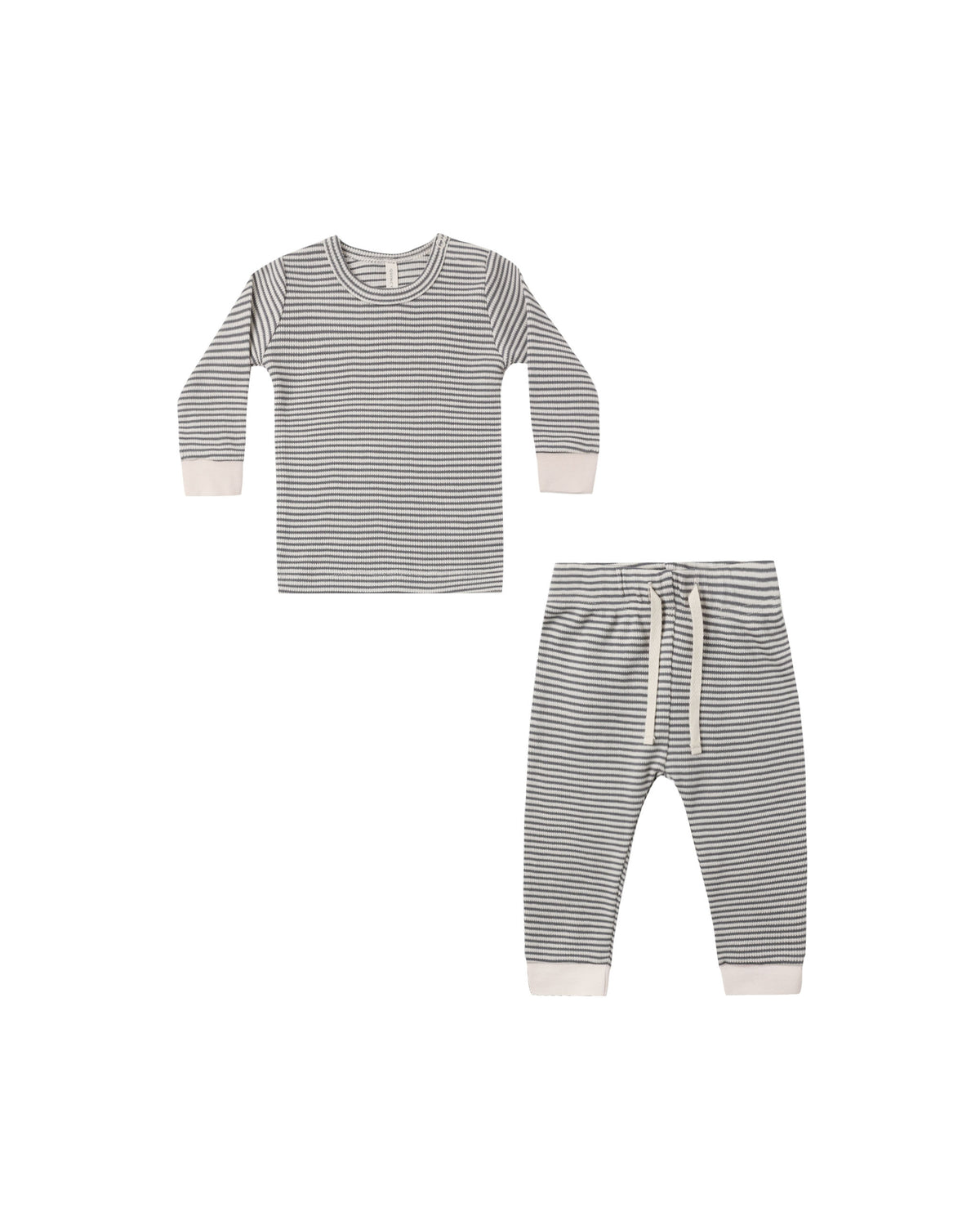 waffle sleep set in midnight microstripe