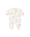 relaxed fleece jumpsuit in blue daisy