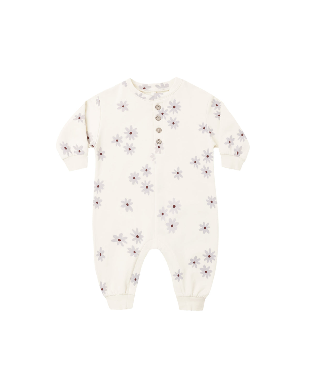 relaxed fleece jumpsuit in blue daisy