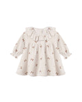 velour baby dress in red bows