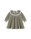 velour baby dress in spruce