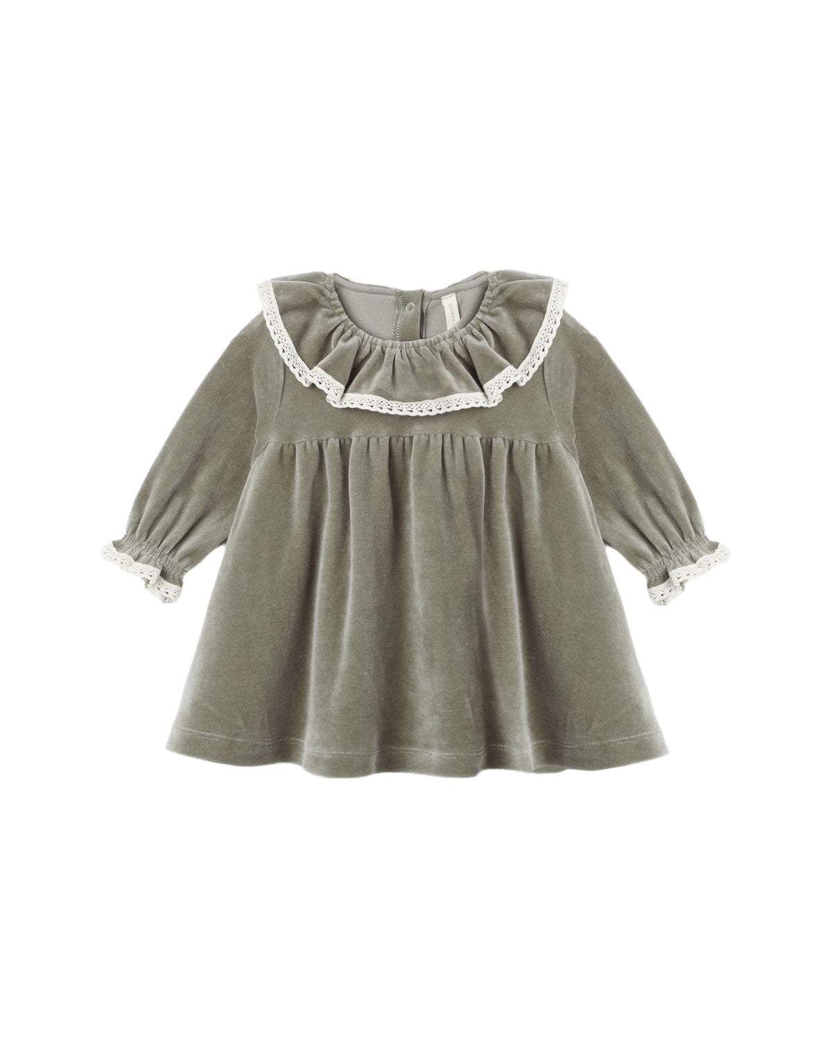 velour baby dress in spruce