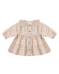Ruffle Collar Button Dress ll Pink Blossom