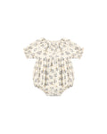 collared romper in French floral