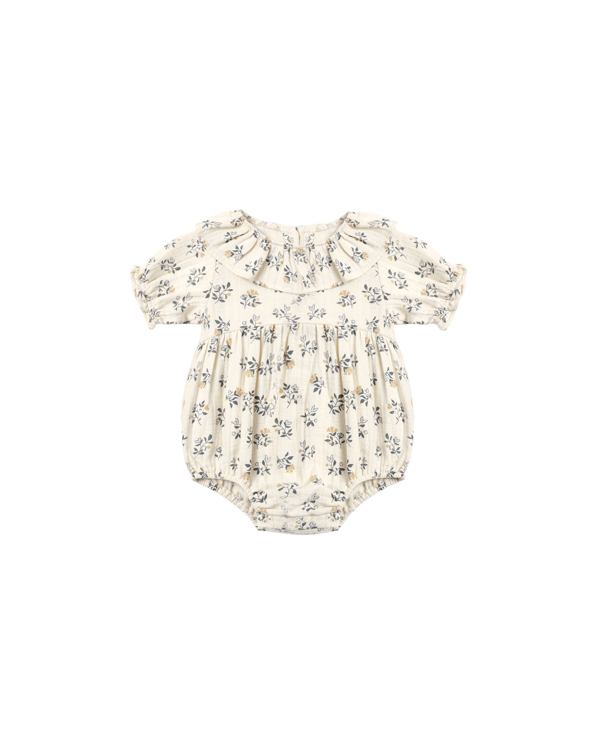 collared romper in French floral