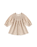 v smocked dress in winter rose
