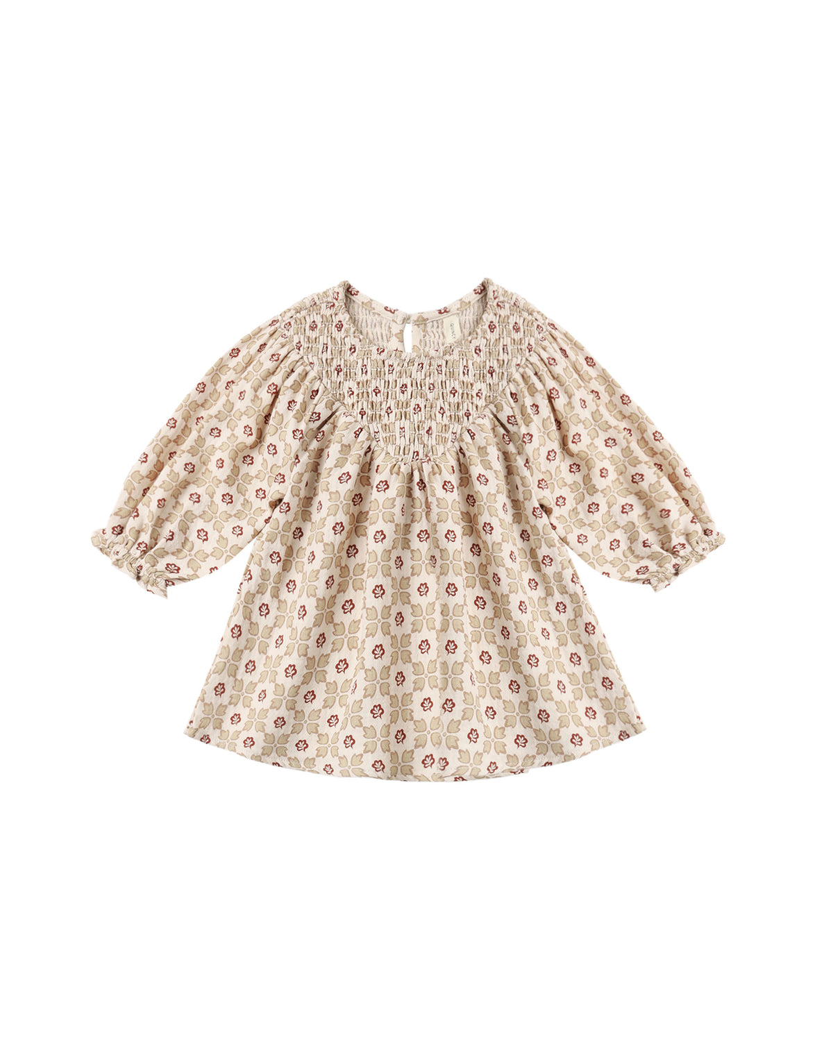 v smocked dress in winter rose