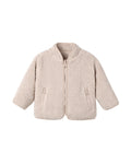 shearling zip jacket in rose water