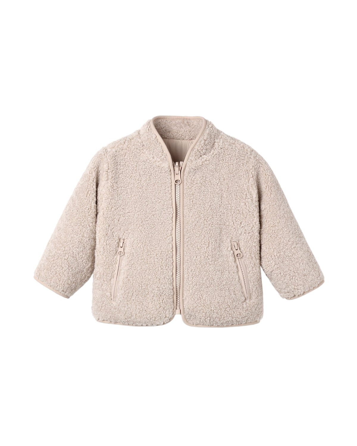 shearling zip jacket in rose water