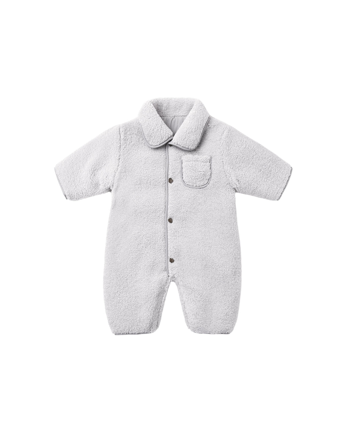 shearling jumpsuit in fog