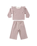 Ruffle Cozy Set ll Mulberry Stripe