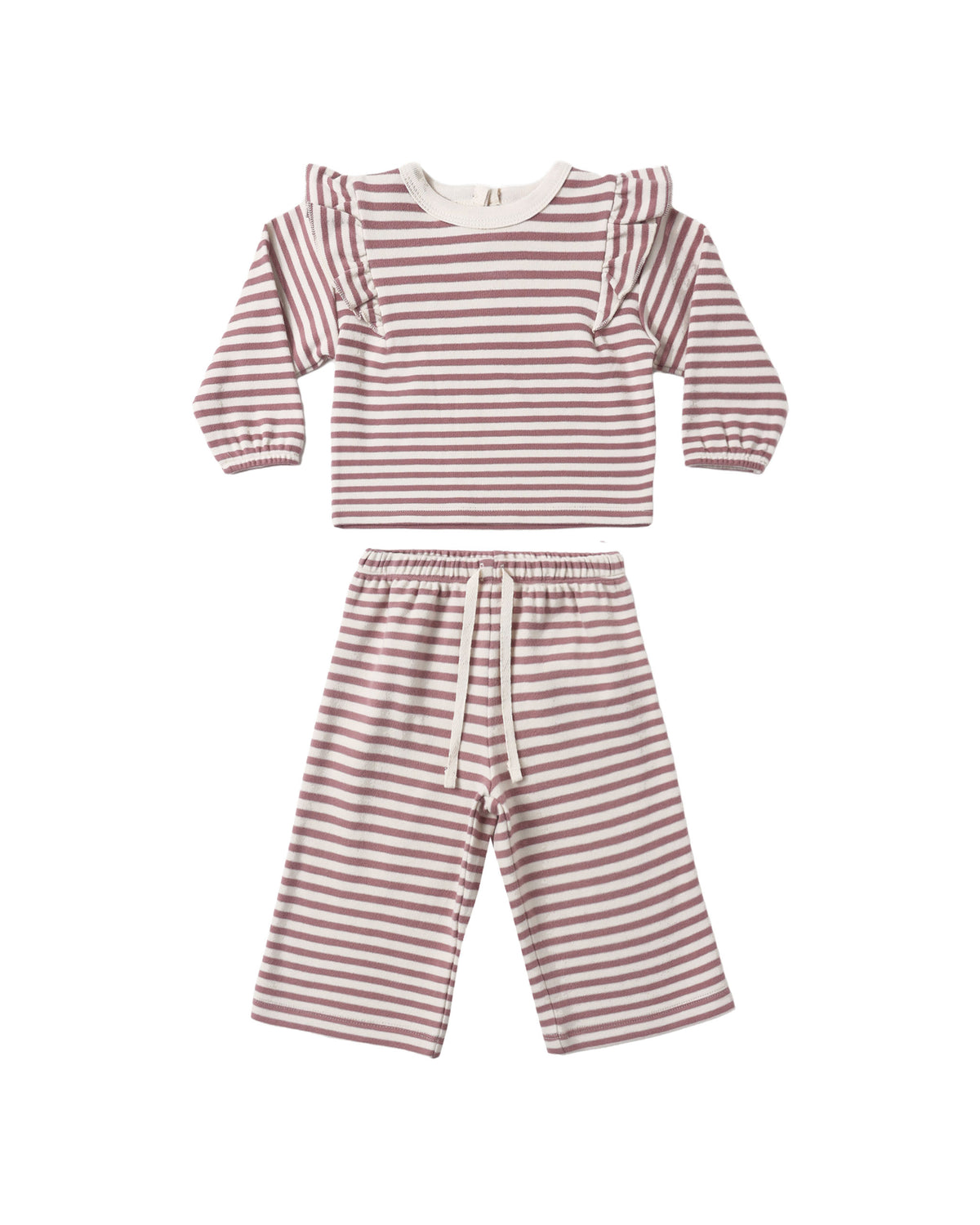 Ruffle Cozy Set ll Mulberry Stripe