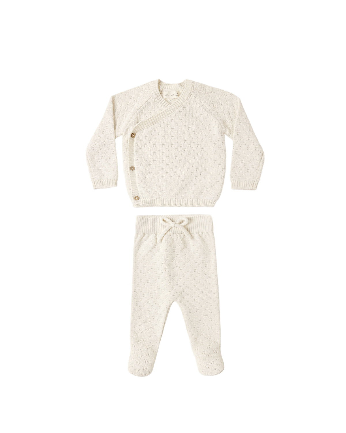 Knit Wrap Top + Pant Set ll Natural