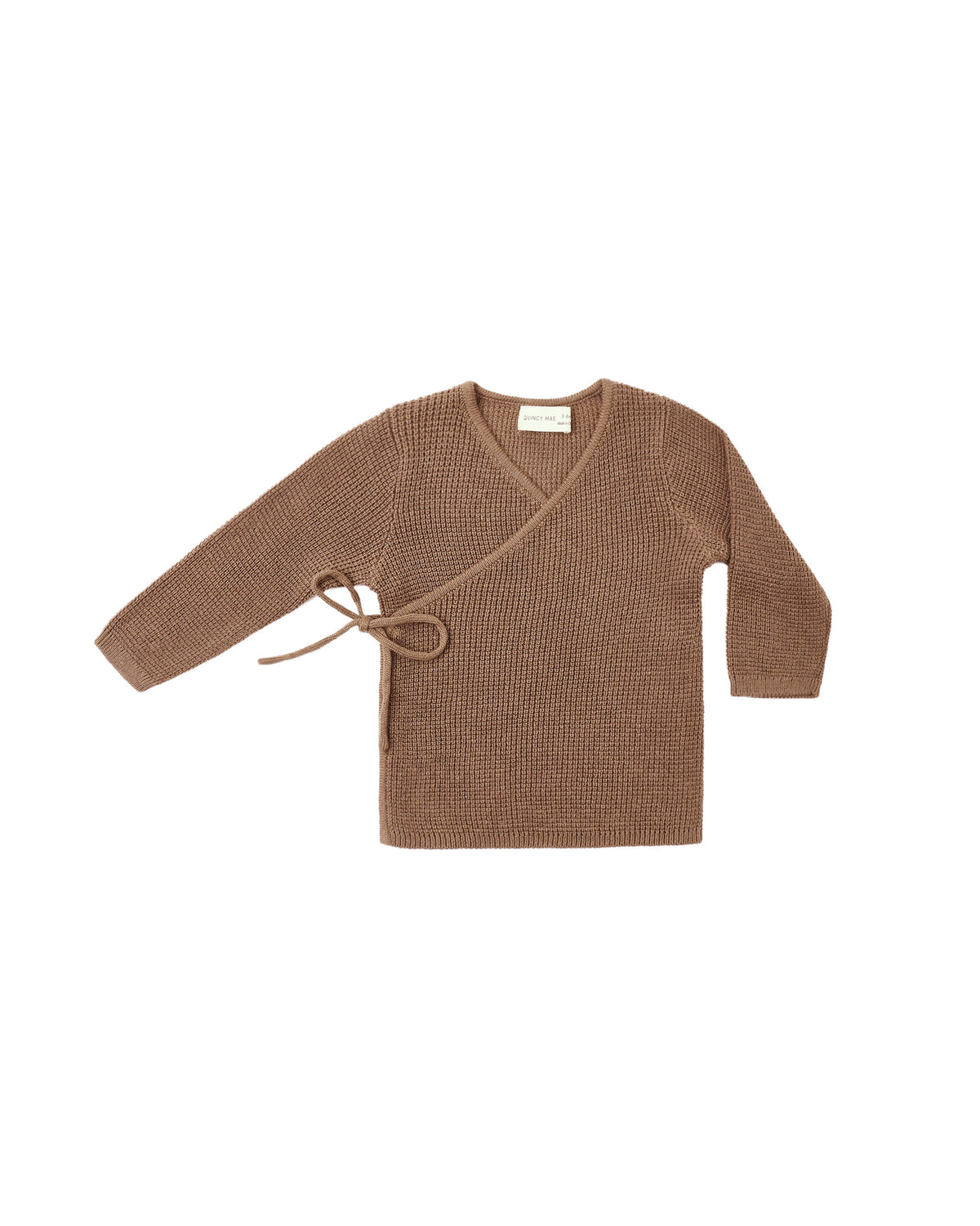 knit wrap top in cocoa