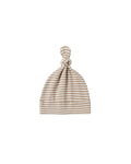knotted baby hat ll almond stripe