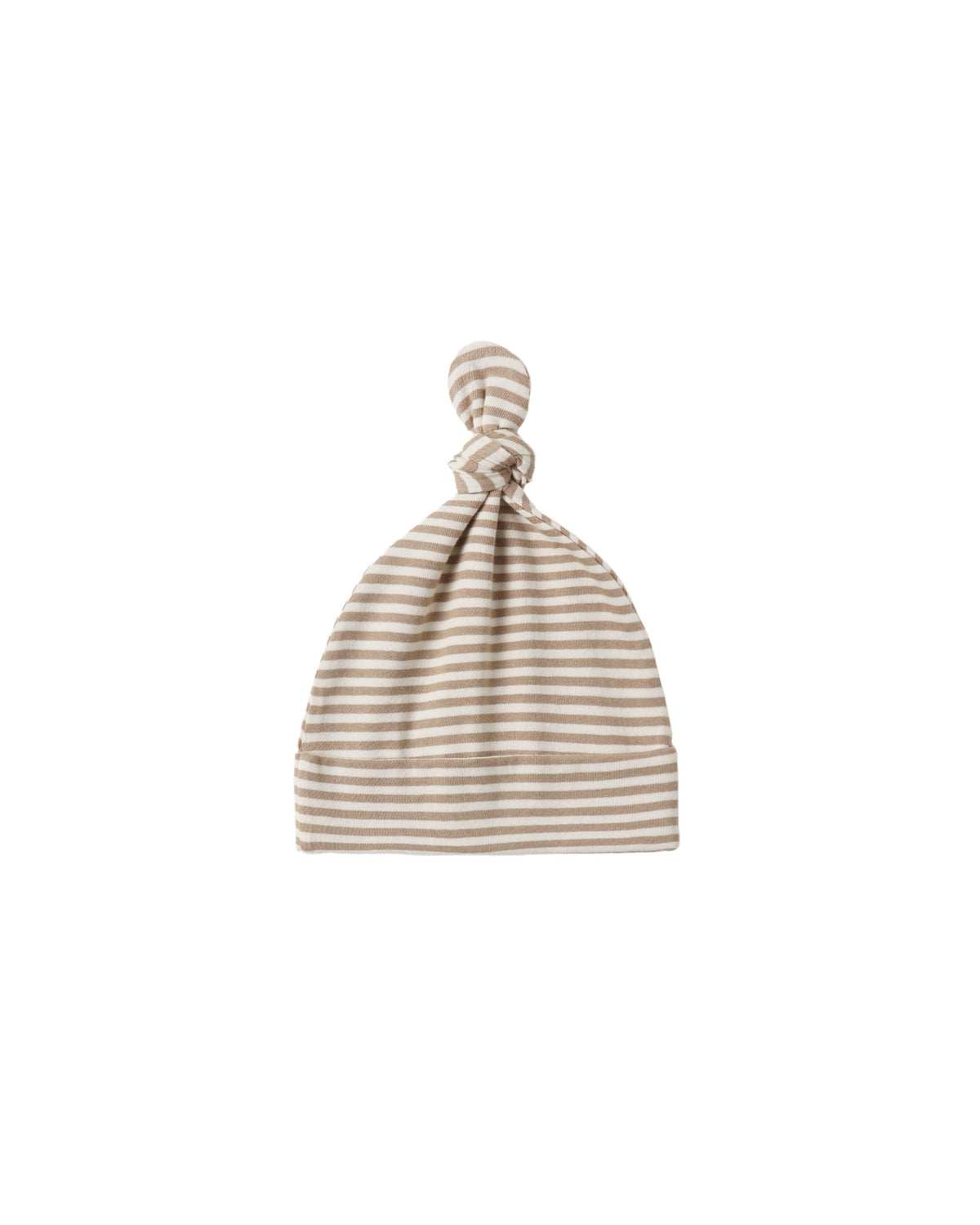 knotted baby hat ll almond stripe