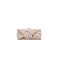 Ribbed Knotted Headband ll dusty rose microstripe