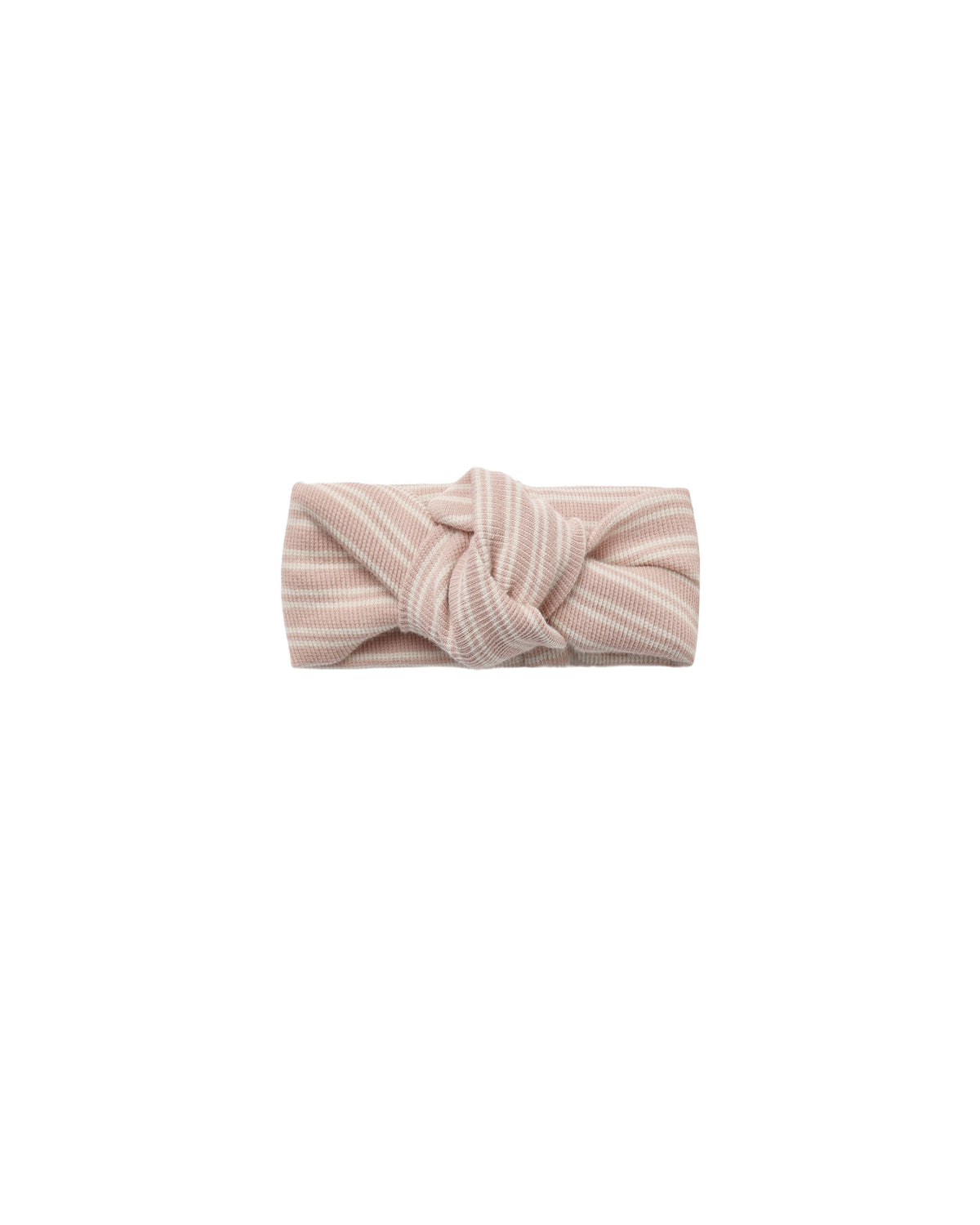 Ribbed Knotted Headband ll dusty rose microstripe