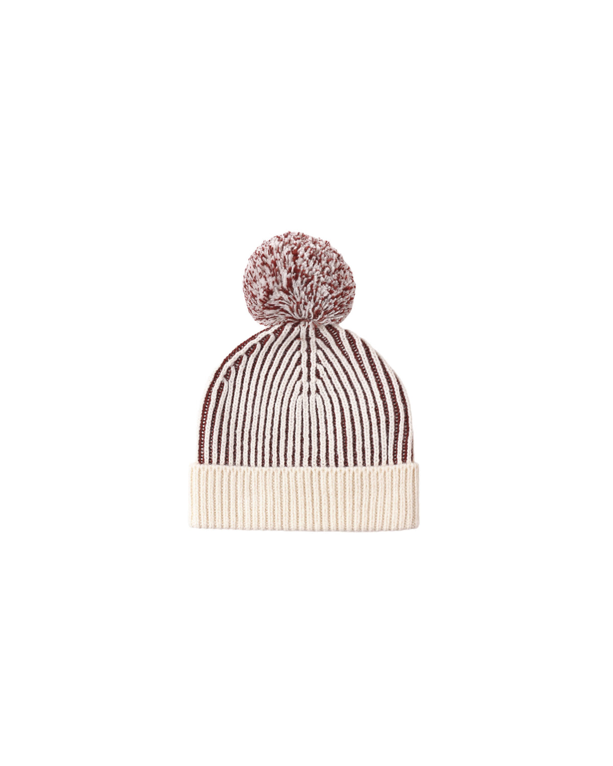 beanie in black cherry stripe
