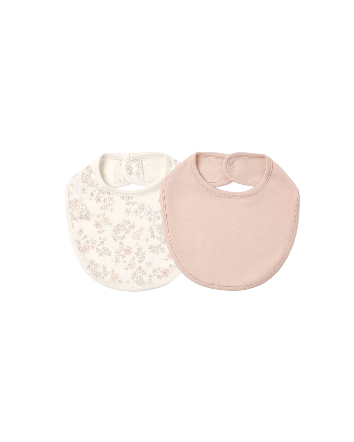 Jersey Snap Bib, 2 pack ll Floral Vine, Dusty Rose