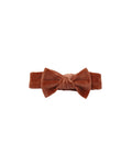 velour baby headband in redwood
