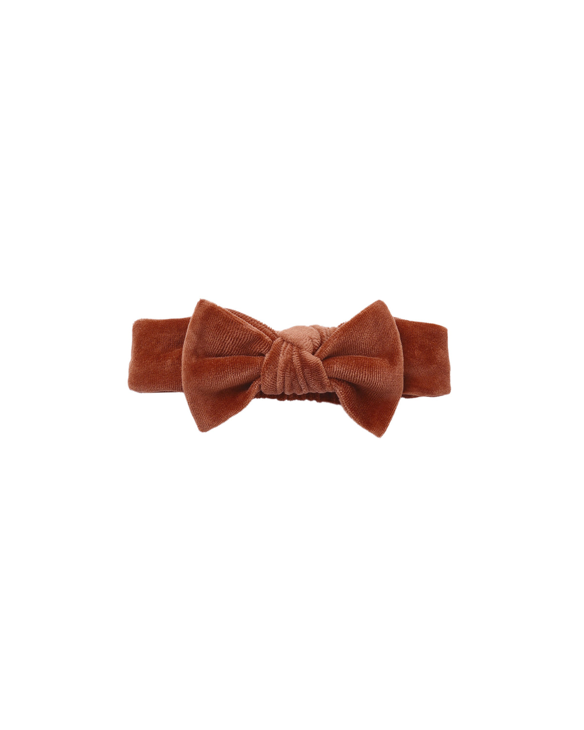 velour baby headband in redwood