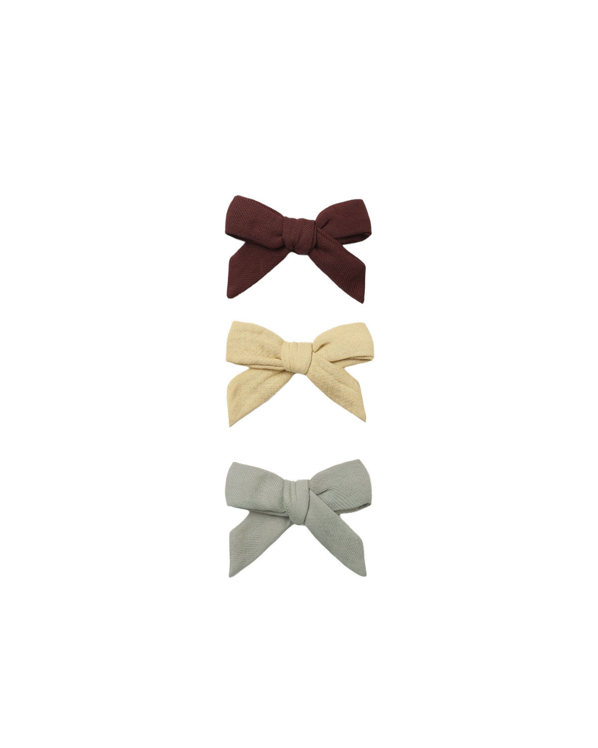 bow with clip set of 3, butterscotch, black cherry, and laurel
