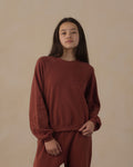 teen oversized raglan sweatshirt in brick