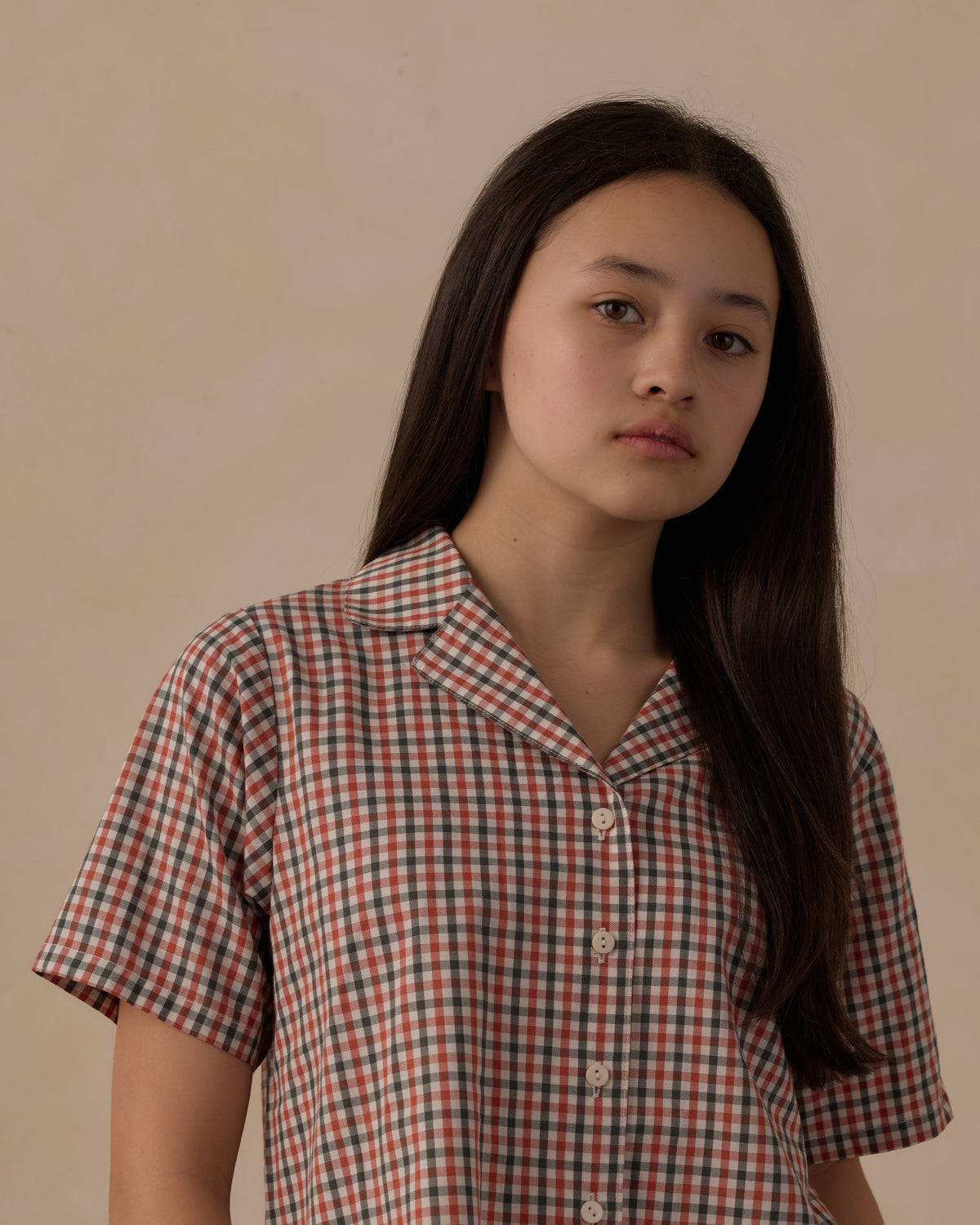 teen woven pajama set in holiday gingham