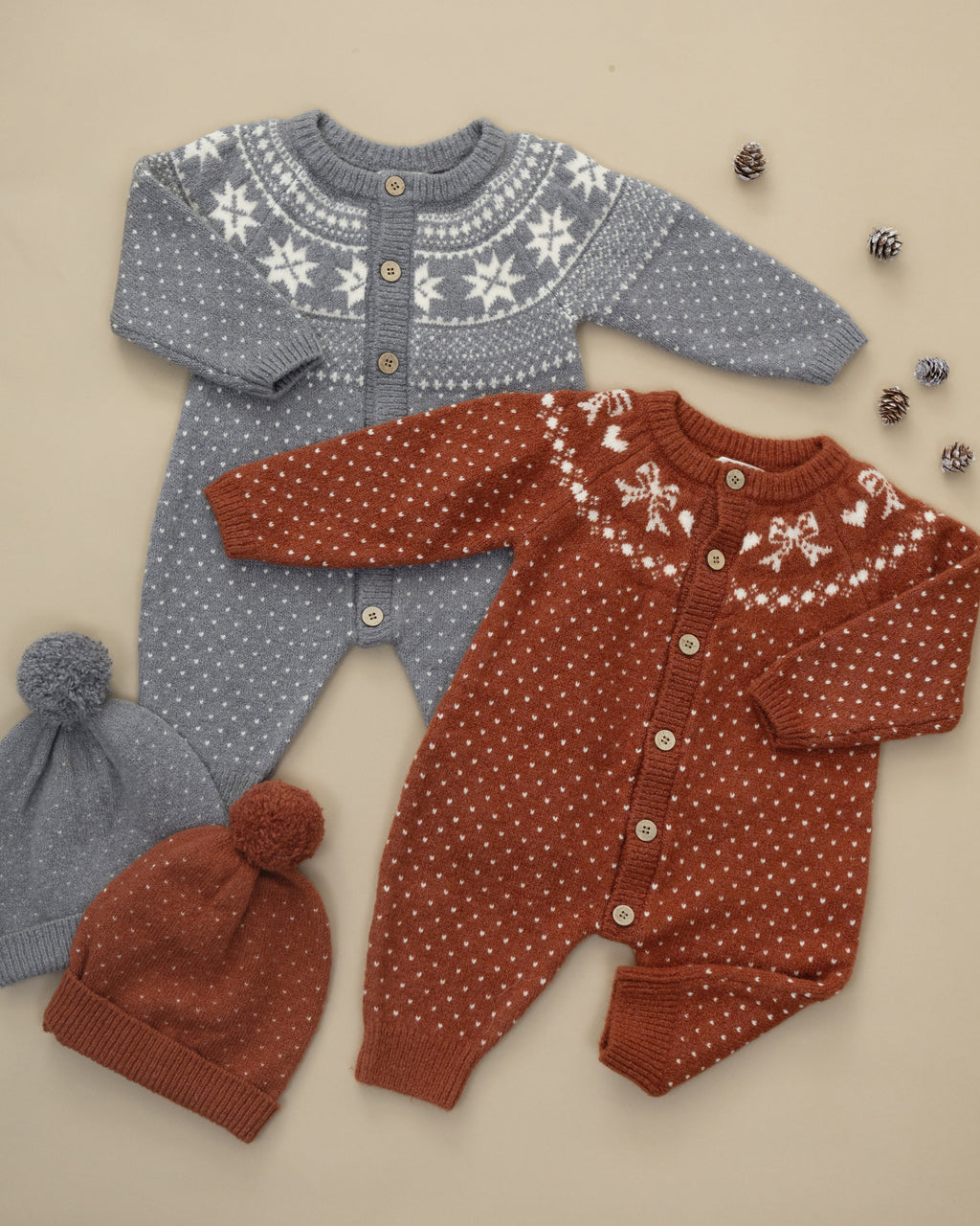 fair isle romper in ruby