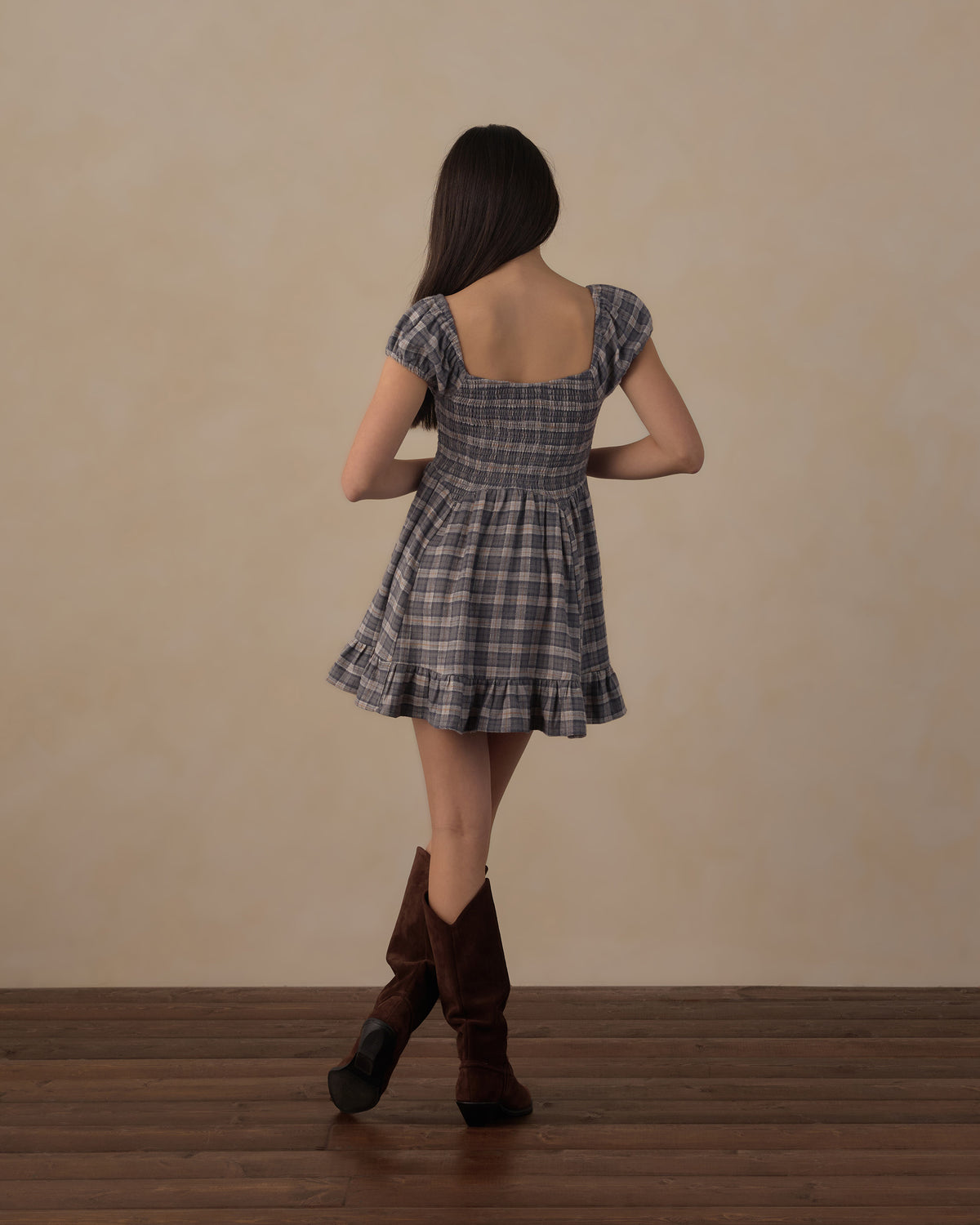 teen Stella dress in winter plaid