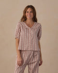 women's ruffle pajama set in candy cane lane