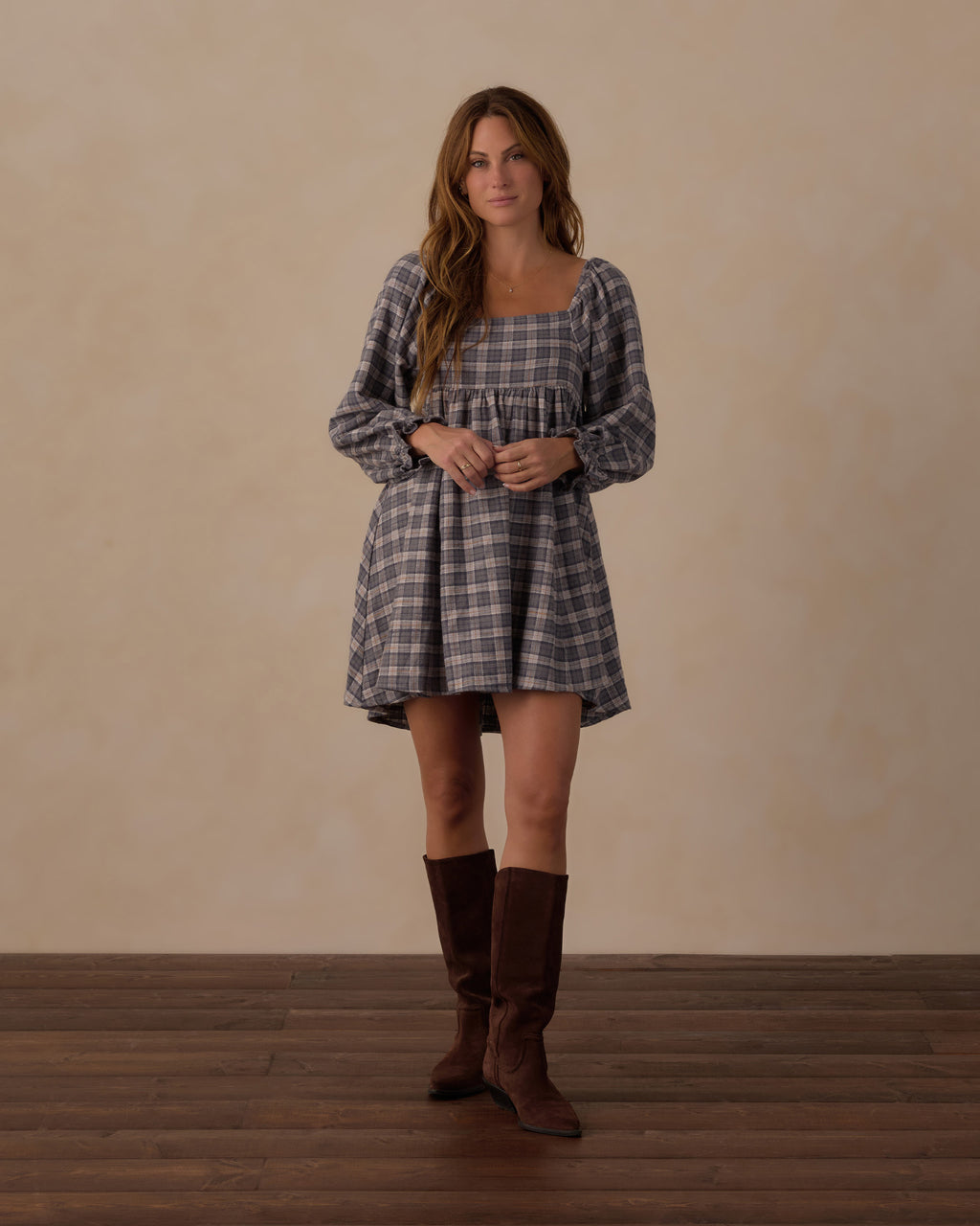 women's nala dress in winter plaid