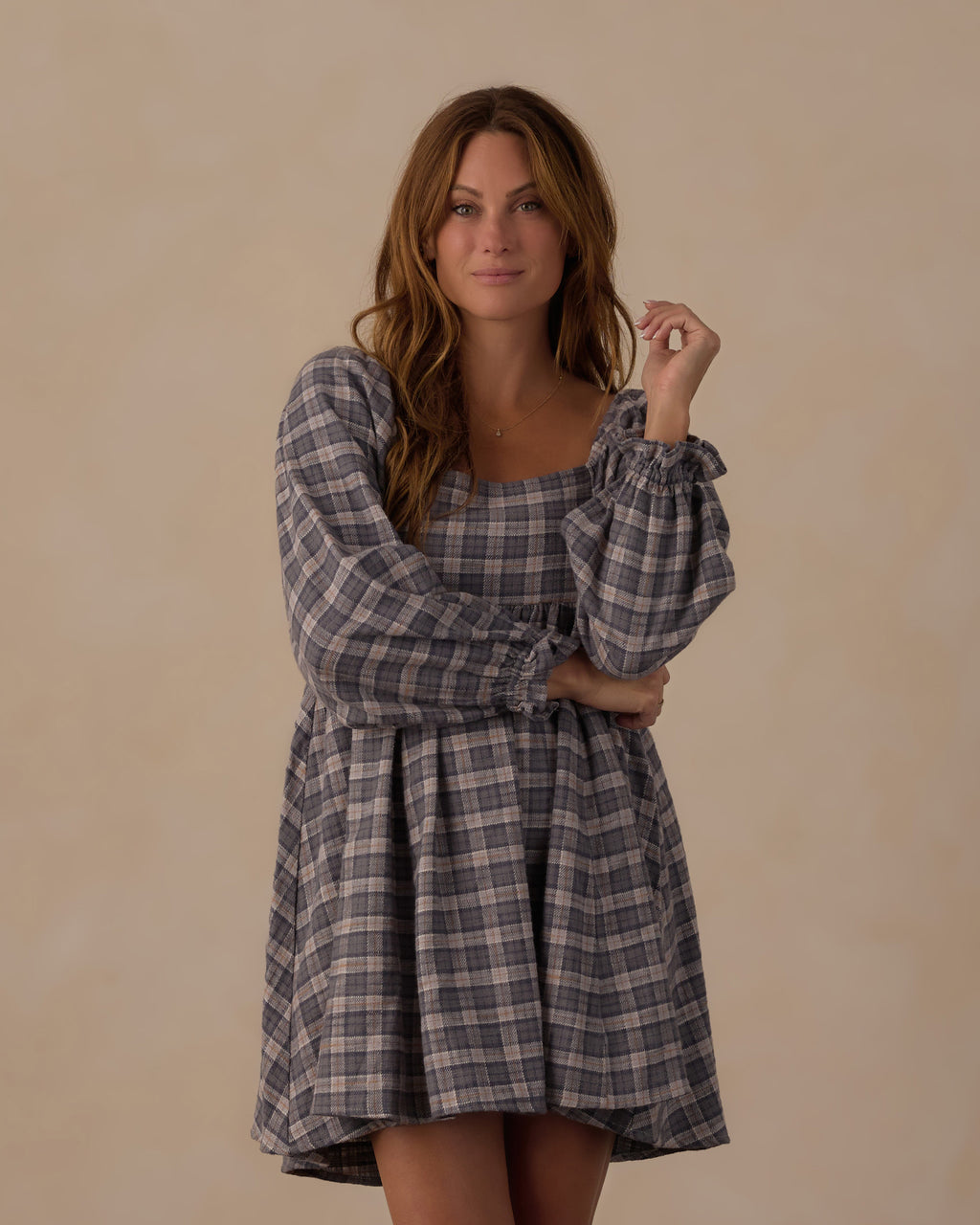 women's nala dress in winter plaid