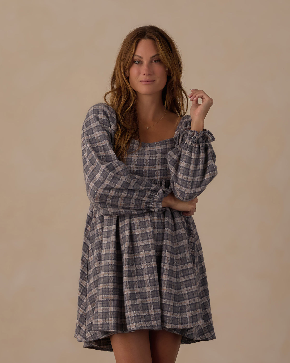 women's nala dress in winter plaid