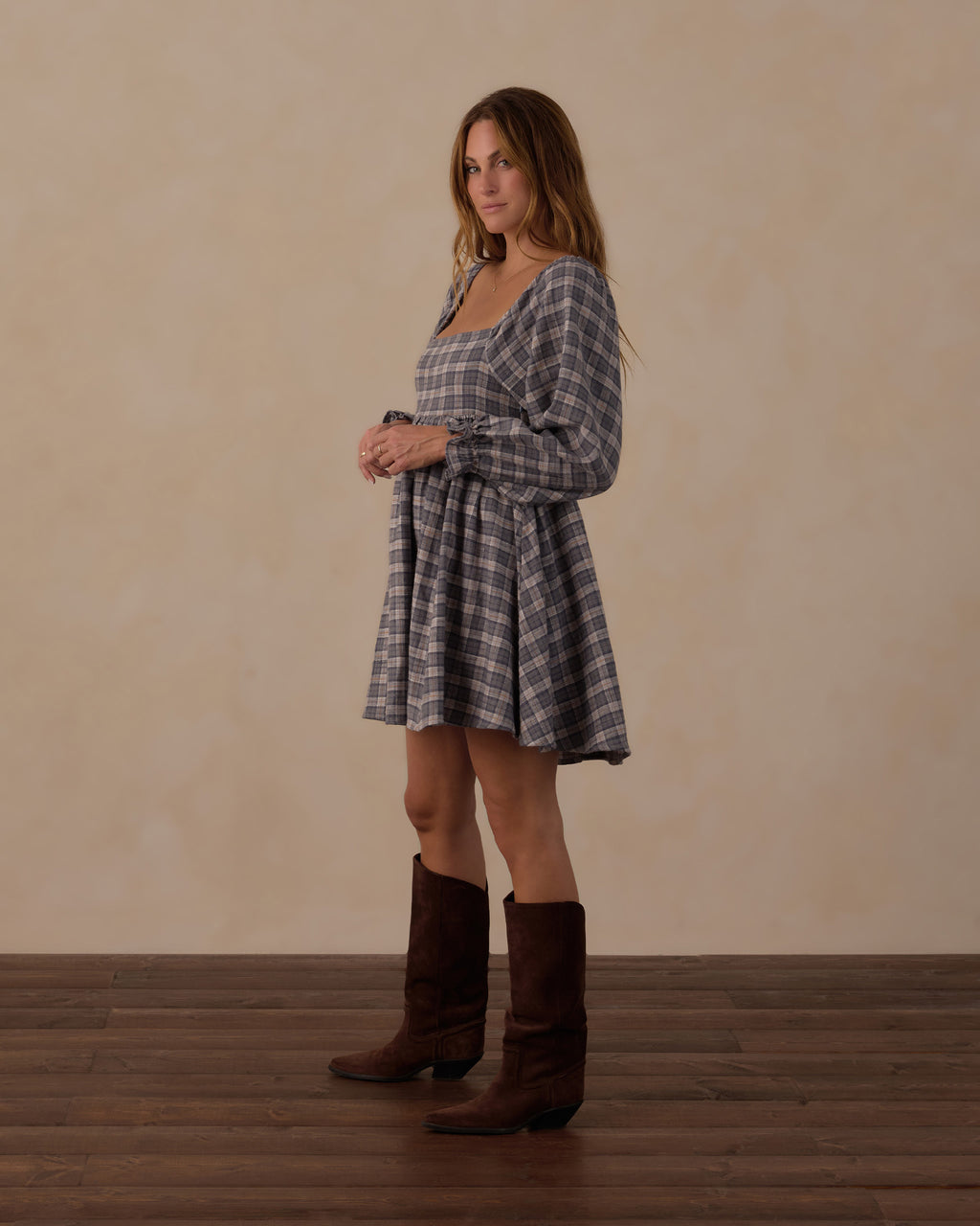 women's nala dress in winter plaid