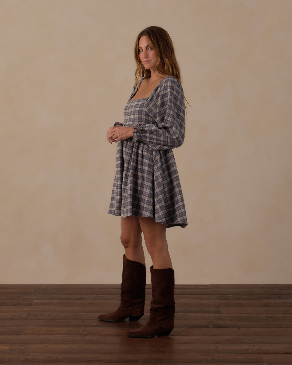women's nala dress in winter plaid