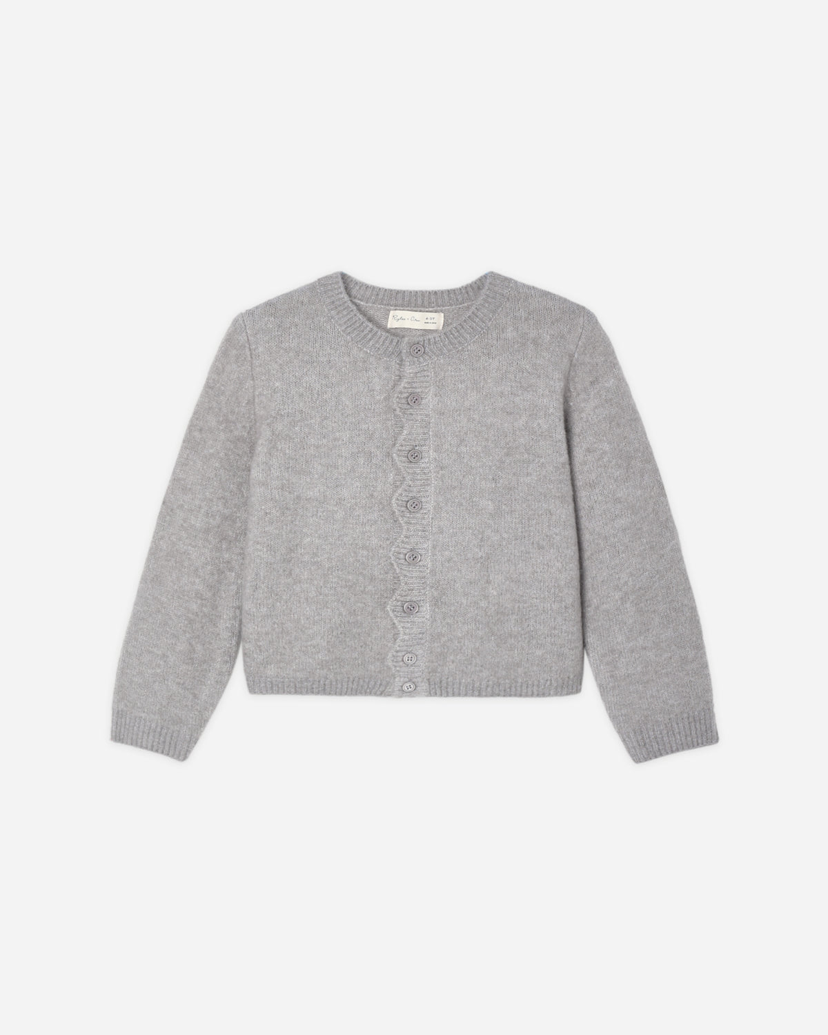 Scallop Cardigan in Dusty Blue