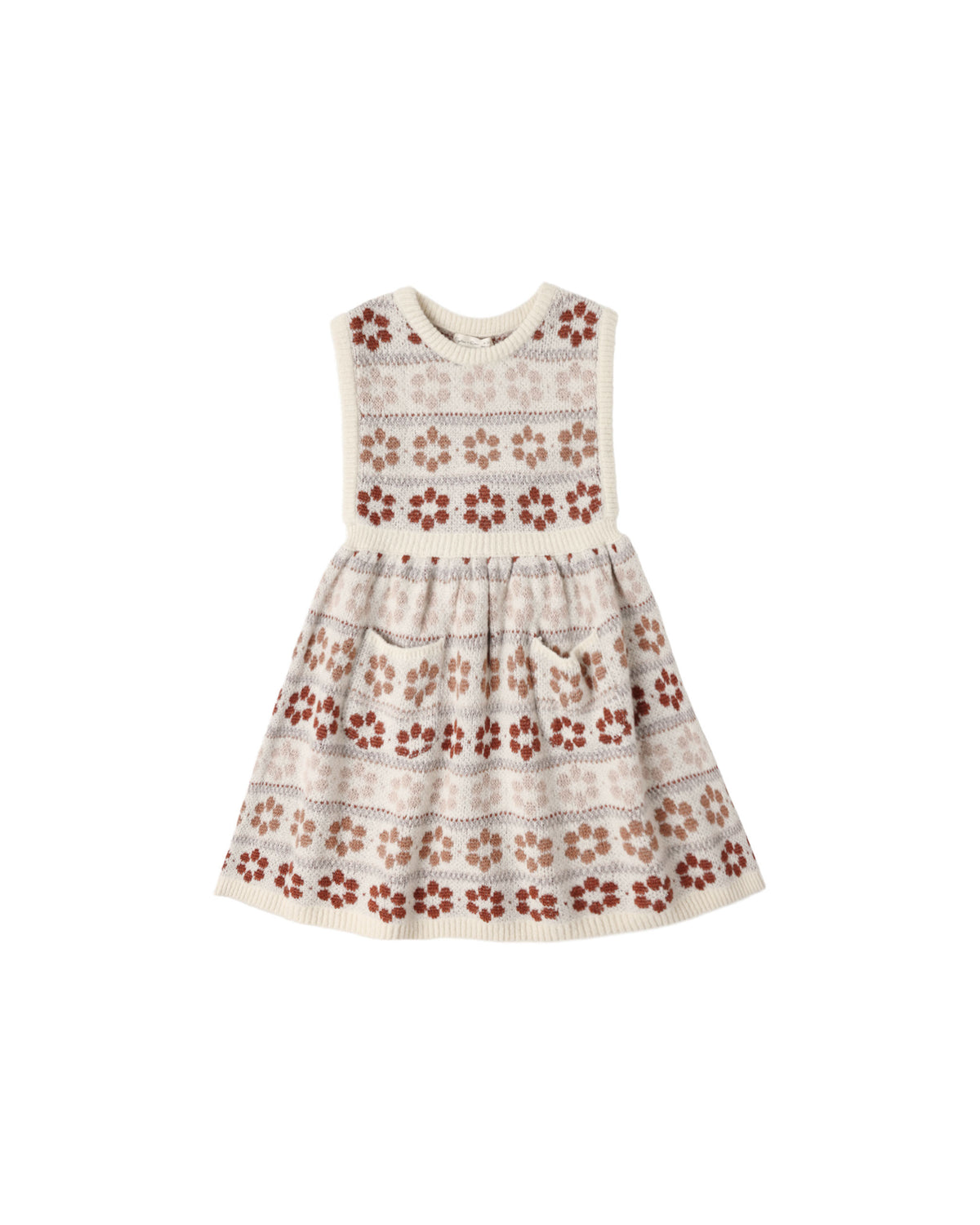 violette sweater dress in flower fair isle