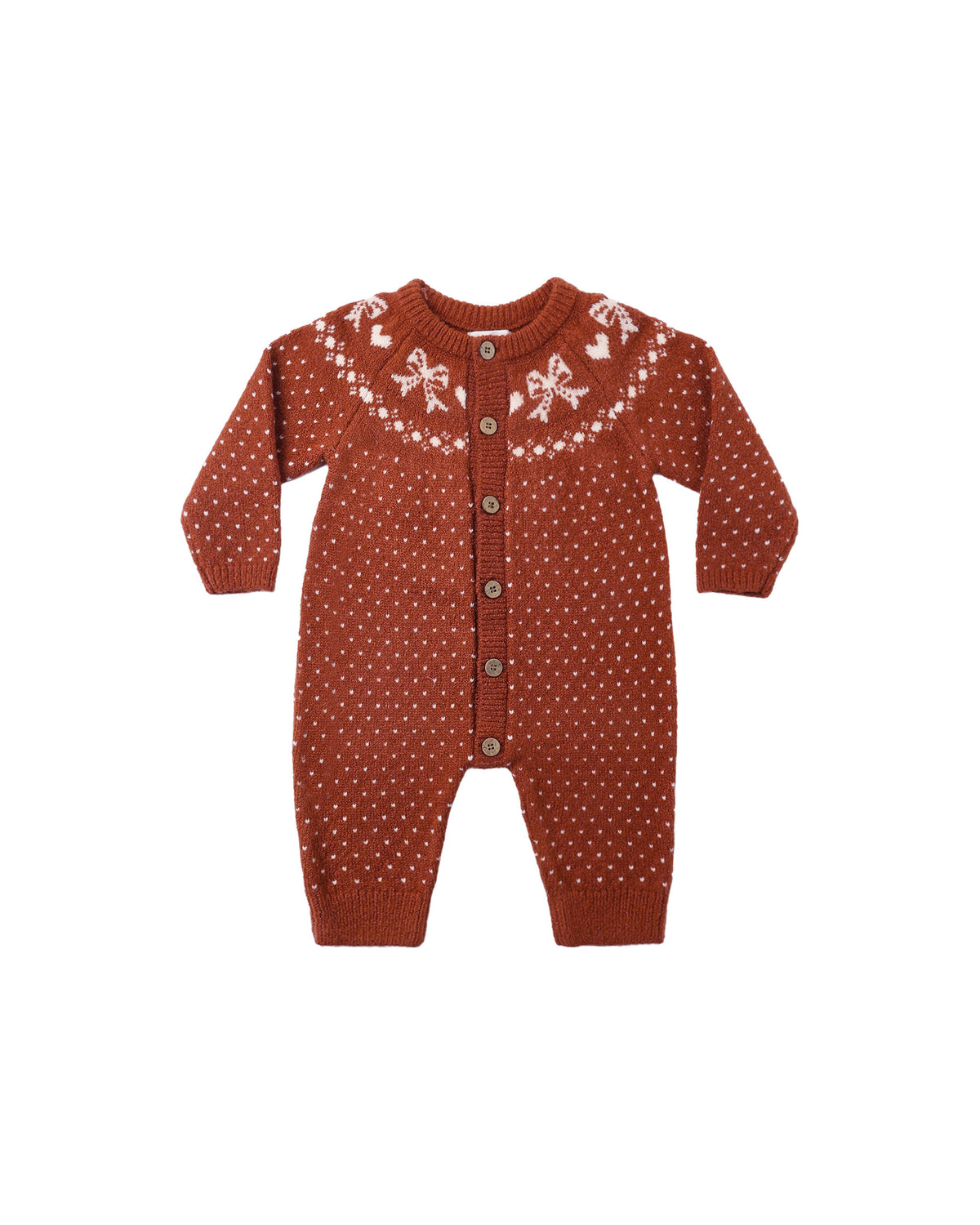 fair isle romper in ruby