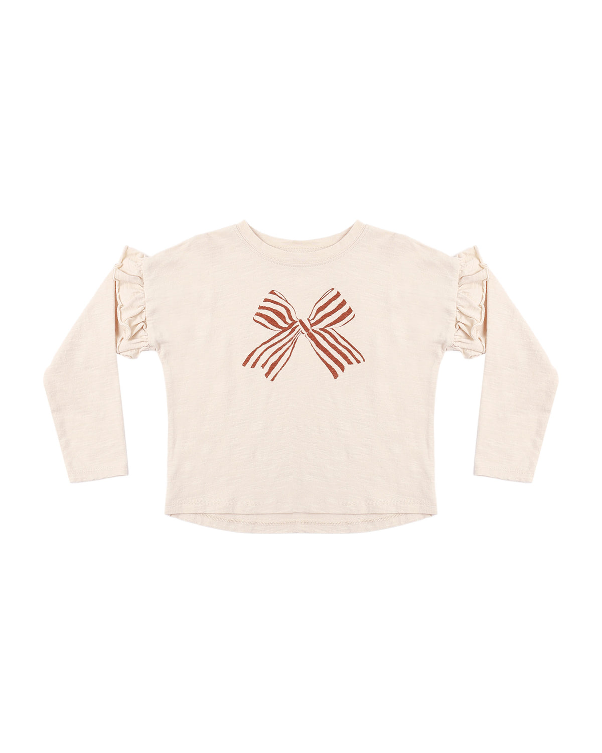 Ruffle Long Sleeve Tee with Bow