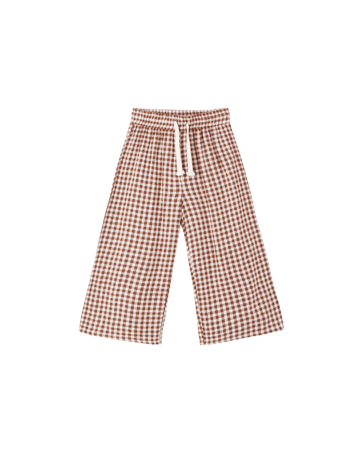 wide leg pant in brick check