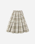 Tiered Skirt in Olive Dobby Plaid